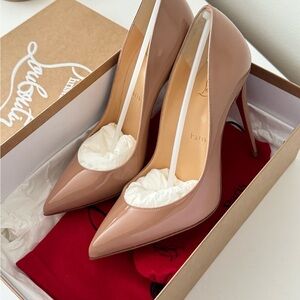 Christian Louboutin Nude Patent Pigalle Follie Leather Pumps Size 36/6